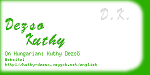 dezso kuthy business card