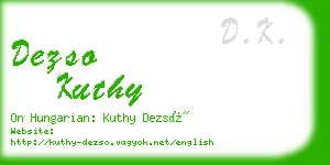 dezso kuthy business card